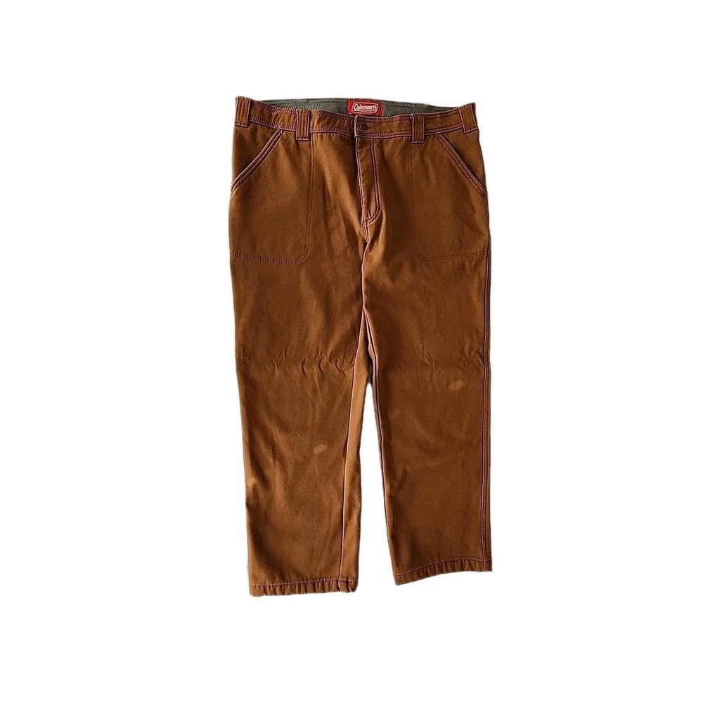 Coleman Men's 38x29 Jeans Brown, Fleece Lined, Stretch, Rugged Outdoors NWOT EUC